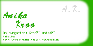 aniko kroo business card